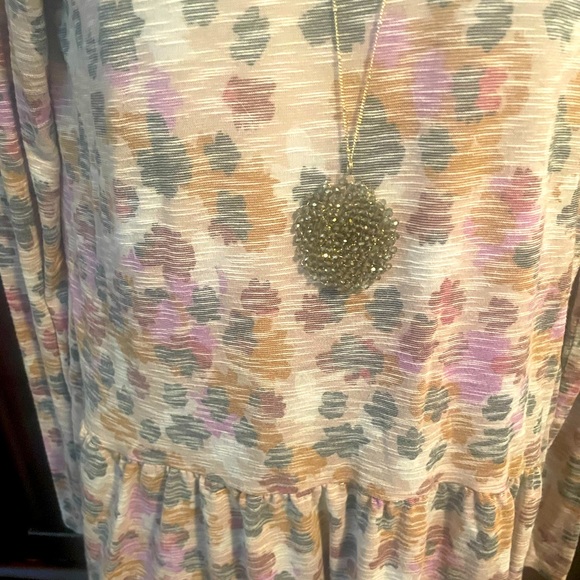 Lori Goldstein Floral Printed Peplum Sweaterknit Mock Neck Top - Picture 6 of 10